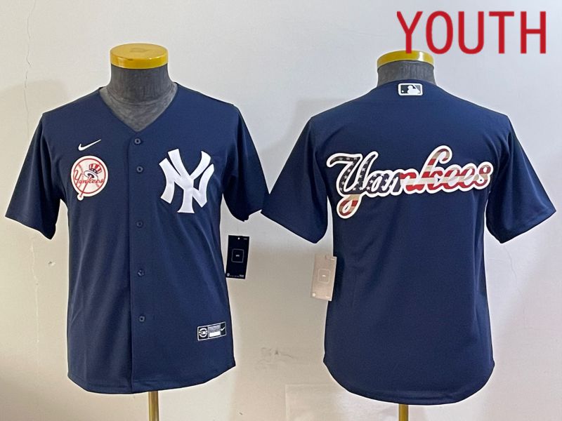 Youth New York Yankees Blank Blue Game 2024 Nike MLB Jersey style 120913->youth mlb jersey->Youth Jersey